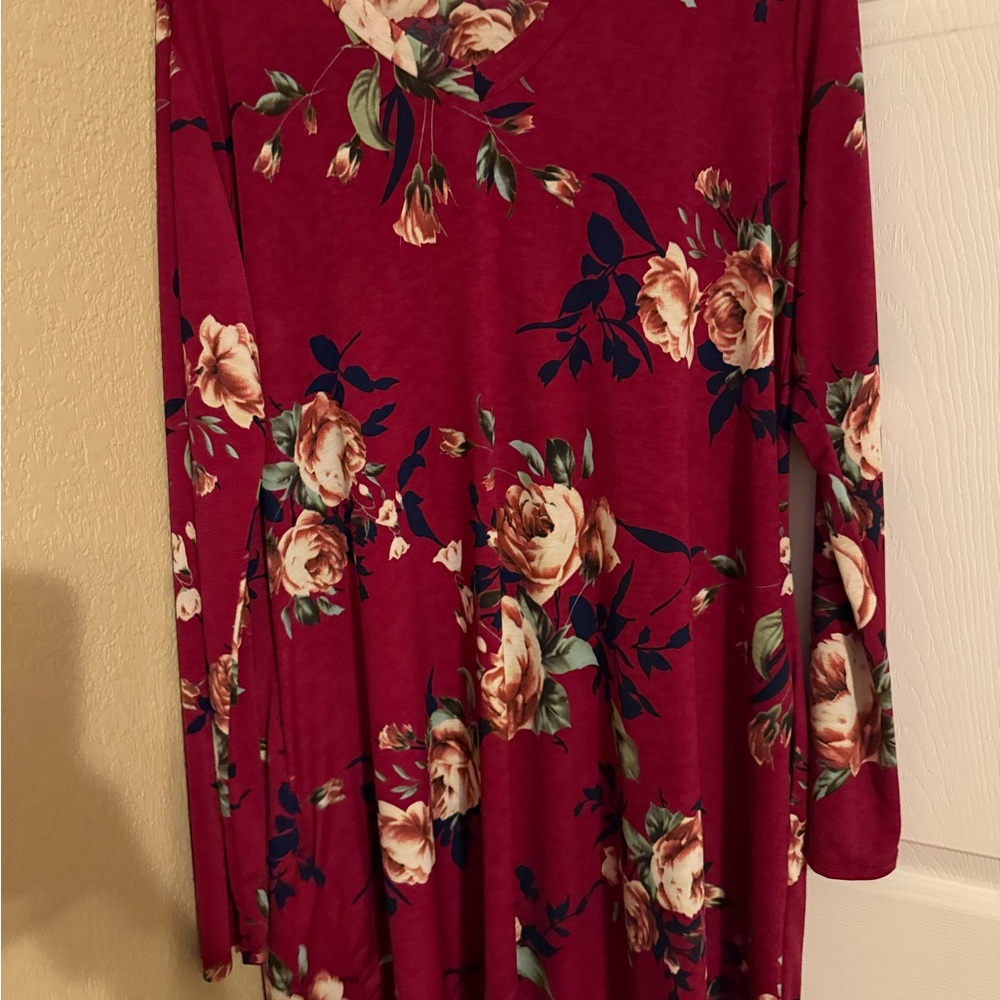HEIMISH USA Burgundy Floral Dress